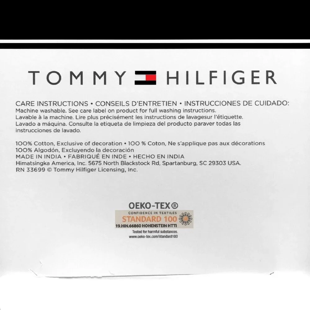 new 6-piece SWEDISH BLUE Tommy Hilfiger Modern American 100% Cotton Towel Set